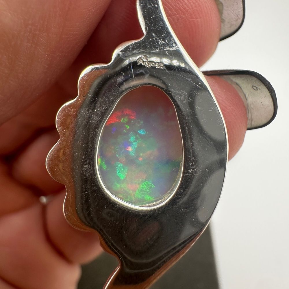 NWT Facetedā10x14mm OPAL pendant in solid sterling silver! - Picture 9 of 14